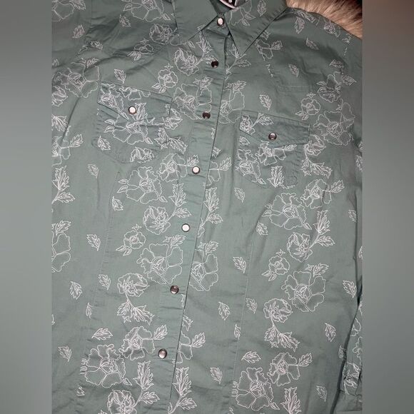 Rockies sea green pearl snap button down shirt sz XL - Picture 2 of 8